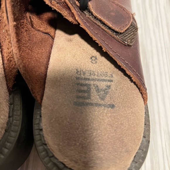 Vintage brown leather Y2K clogs shoes slip on platform women's size 8 2000s - Picture 4 of 7